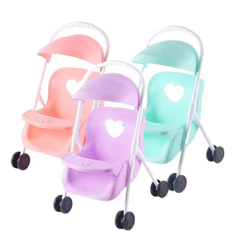 Kawaii Mini Kinderwagen Baby Walker Wagen Kinder Spielzeug Miniatur Puppenhaus Möbel Schnelle Lieferung Kinderwagen Für 12-Zoll-Reborn-Puppen