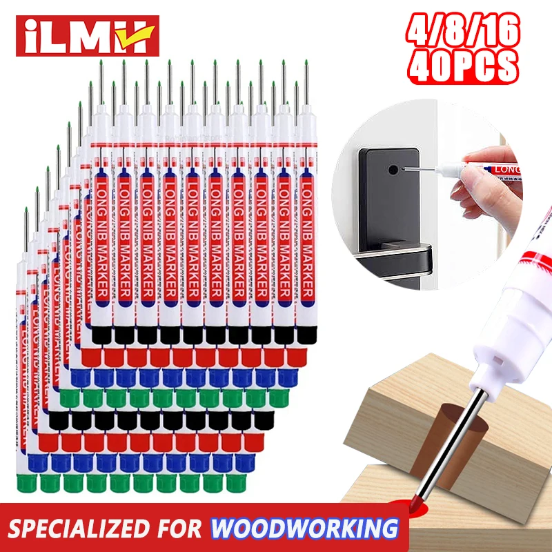 4-40Pcs 20mm Tiefe Loch Lange Spitze Kopf Marker Für Metall Perforieren Stift Wasserdicht Bad Holzbearbeitung decor Multi-Zweck Werkzeug Image