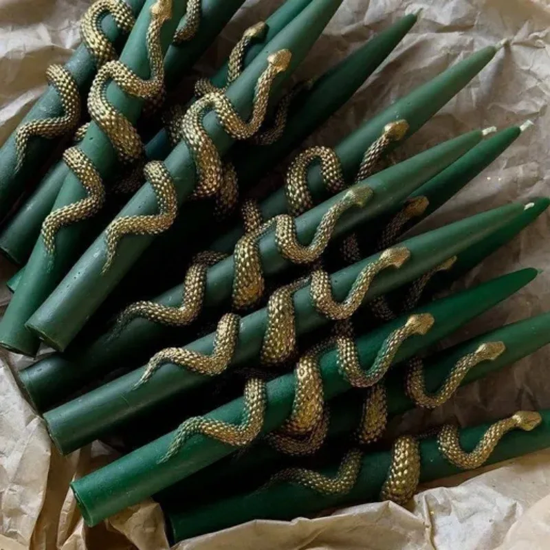 DIY Schlangenförmige Rose Lange Stange Zylindrische Kerze Form Handgemachte Neue Muster Relief Zement Gips Form Verwendet für Home Dekoration Image