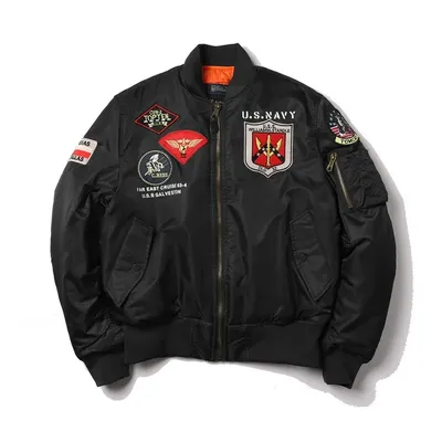 2023 Top Gun Winter Schwarz Burgund Wasserdicht Gepolstert Air Force Pilot Flug Bomberjacke für Männer Dick Warm