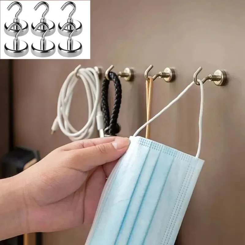 Starke Magnethaken, Mehrzweck-Aufbewahrungshaken für Zuhause, Küche, Bar, Aufbewahrungshaken, Schlüsselaufbewahrungshaken, Badezimmer-Aufhänger Image