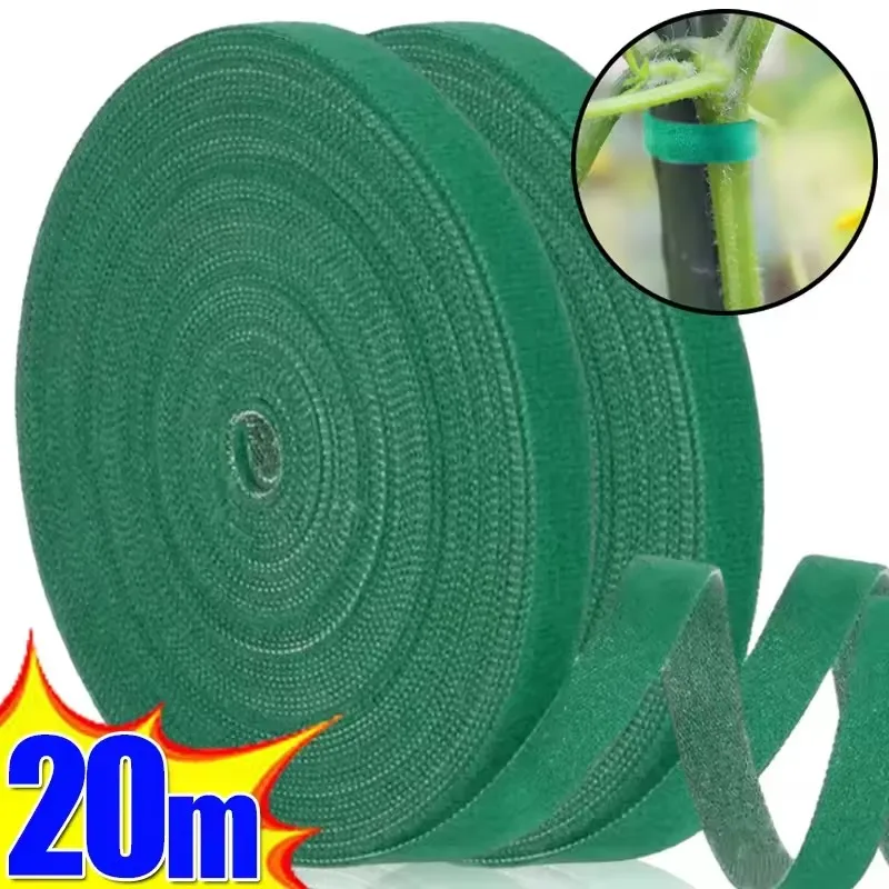 20/2 m Nylon-Pflanzenbinder, Pflanzenverband, Hakenschlaufe, verstellbare Pflanzenunterstützung, wiederverwendbares Verschlussband für Hausgarten-Zubehör Image
