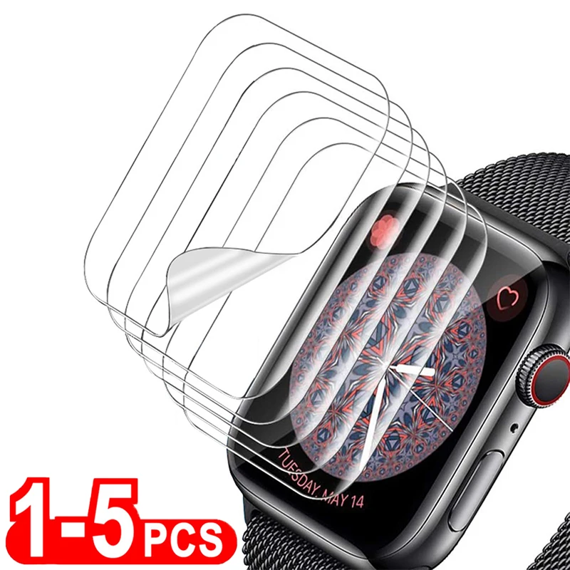 Vollständiger Displayschutz für Apple Watch Ultra 49 mm, Schutzfolie für iWatch 9 8 7 6 5 SE 45 mm, 41 mm, 44 mm, 40 mm, 42 mm, 38 mm, kein Glas Image