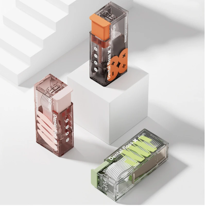 Der tragbare Zahnseidenspender enthält 10 Stück Zahnseide, automatischer ausziehbarer Zahnseide-Organizer, Mundpflege, zum Aufdrücken von Einweg-Zahnseide-Sticks Image