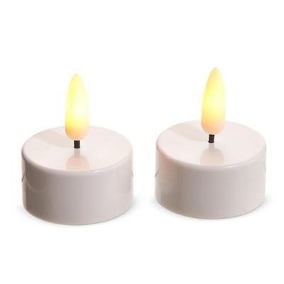 Luminensce 4324049 - 1.5" x 1" White LED Tealights Candle with Timer (2 Pack)