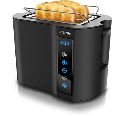 Toaster Kurzschlitz, Brötchenaufsatz, Wärmeisoliertes Gehäuse, Display, Touch - Arendo