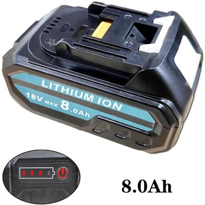 Akkus, 1 x 18 v, 8,0 Ah, Lithium-Akku mit LED-Anzeige, kompatibel mit Makita 18 v Image
