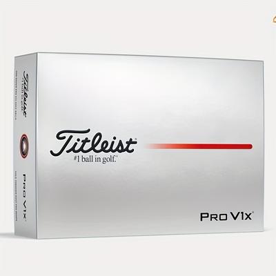 TEMU - Golf Ball, Durable Rubber, White With Red Stroke Design, Ideal For Adult Golfers, Brand, Golf Accessories
