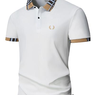 TEMU Men' Quality Summer Casual Business Print Short Sleeve Shirt With - Lightweight, Breathable Fabric, Button-up Front, Ideal For Office Or Casual Attire Image