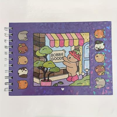 TEMU Adult Coloring Book With Cute Bear Illustrations - Relaxing Stress- Design, Spiral-bound Drawing Pad For Adults And Teens, Notebooks Image