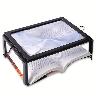 TEMU A4 Reading Magnifier 3x With Led Lights Foldable Desktop Magnifier For Elderly To Read Books Image