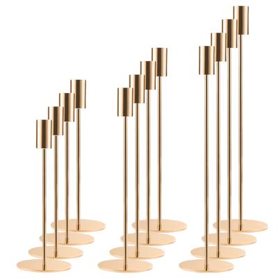 TEMU 12pcs Metal Candle Holder Set, Simple Modern European Style For Festive Wedding Table Centerpiece Decor Image