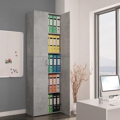 TEMU Office Cabinet In Concrete Gray, Measuring 60x32x190 Cm, -based Materials. Image