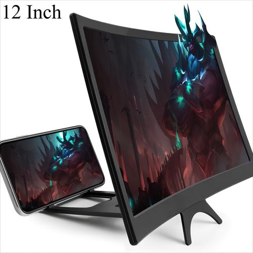 TEMU Grossisseur de téléphone 12 pouces, écran extensible 3D pour films et jeux, support pliable amélioré