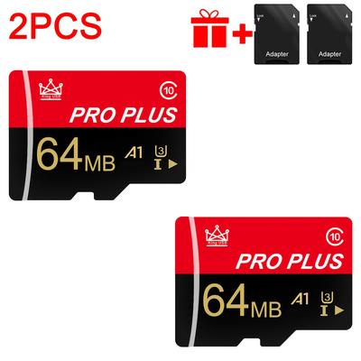 TEMU 2pcs Memory Card 128gb 64gb 32gb 16gb With Adapter, Memory Card 8gb 4gb 2gb 1gb, U3 C10 A1 Memory Tf Card 512mb 256mb 128mb 64mb For Tablet/camera/phone/car Audio, Store Your Files ! Image