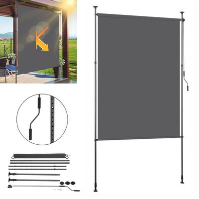 TEMU Outdoor Roller Blind 120/150/200cm Uv Adjustable Heat Resistant Fabric With Pu Coating Privacy Screen Vertical Balcony Shade Image