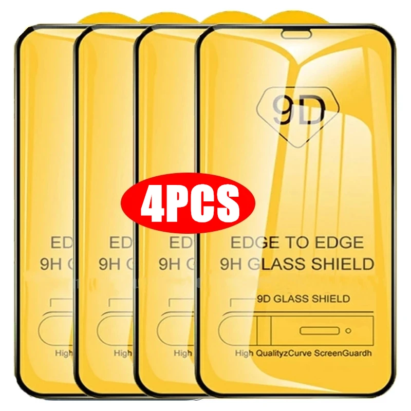 1-4Pcs 9D Screen Protector For Samsung S25 Ultra S24 S23 S22 Plus S21 S20 FE S10e Lite M52 M51 M32 M31S M30s M21 Tempered Glass