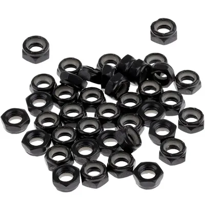 50Pcs Sturdy Skateboard Longboard Trucks Wheels Replacement Axle Nuts Hardware Black Skateboard