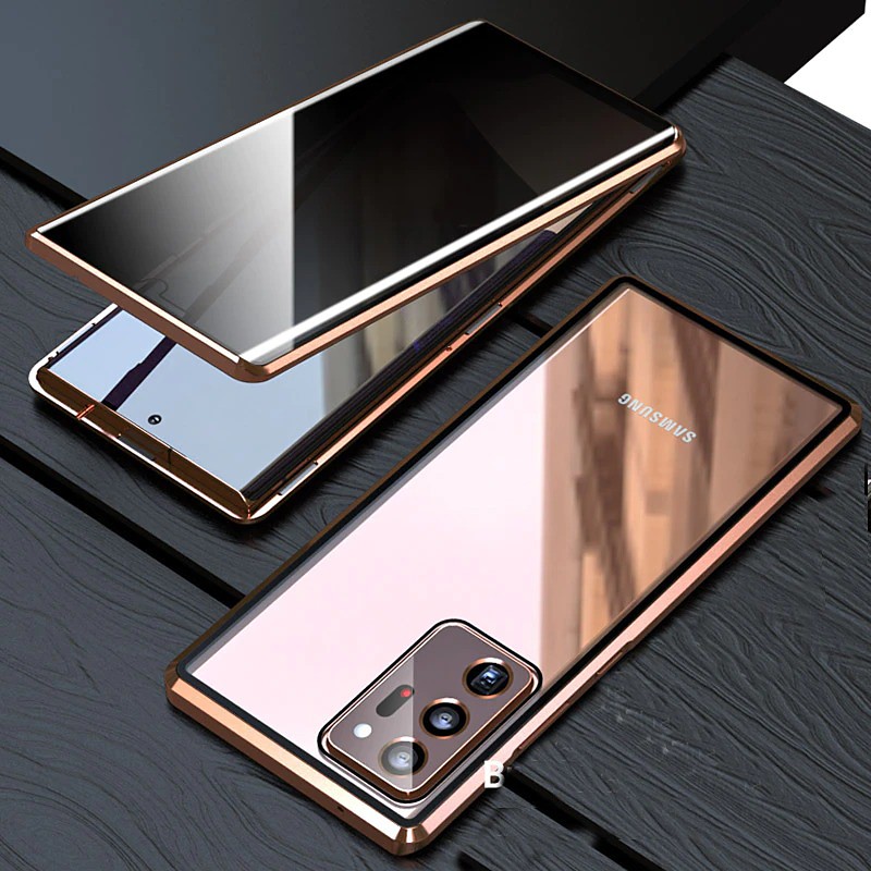 Phone Case For Samsung Galaxy S26 Ultra Plus S25 S24 S23 S22 S21 FE S21 Ultra Plus S20 Magnetic Adsorption Full Body Protective Anti peep Shockproof Transparent Privacy Tempered Glass