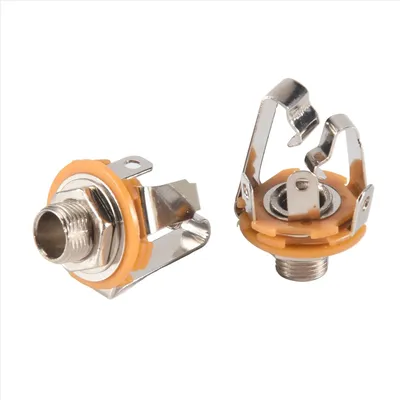 2Pcs 1/4 inch 6.35Mm Stereo Input Jack Plug Socket For Electric Guitar Bass, Guitar Output Jack, Guitar Parts