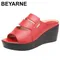 BEYARNE Wedges Heel Sandals Women Summer New Fashion Thick Bottom Platform Open Toe Sandal Size 32