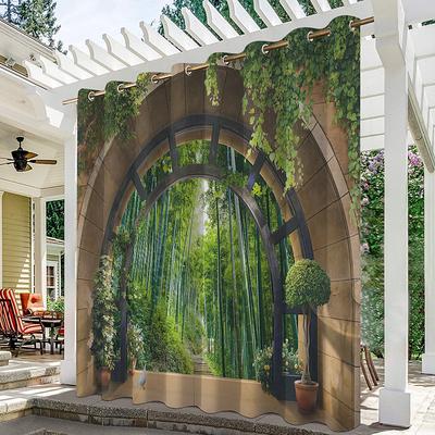 Waterproof Outdoor Curtain Privacy, Outdoor Shades, Sliding Patio Curtain Drapes, Pergola Curtains Grommet Garden Arch For Gazebo, Balcony, Porch, Party