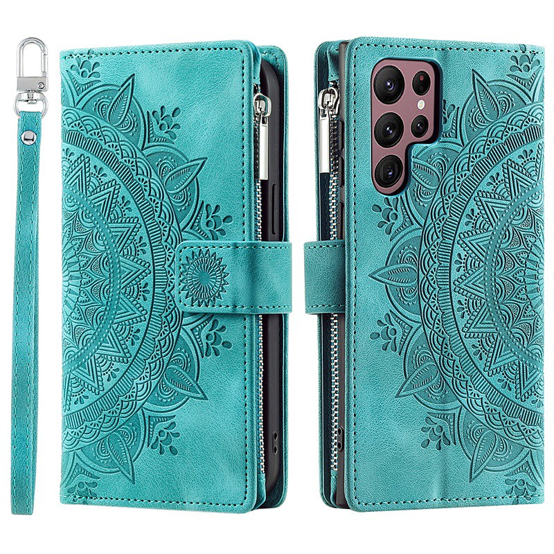 Phone Case For Samsung Galaxy S26 Ultra Plus S25 S23 S22 S21 FE S21 Ultra Plus S20 A54 A53 A33 Wallet Case Flip Wallet Zipper Tile TPU PU Leather