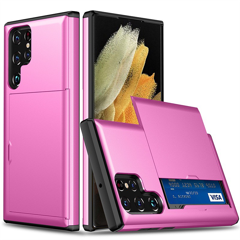 Phone Case For Samsung Galaxy S26 Ultra Plus S25 S24 S23 S22 S21 FE S21 Ultra Plus S20 Back Cover Card Holder Dustproof Shockproof Solid Colored TPU