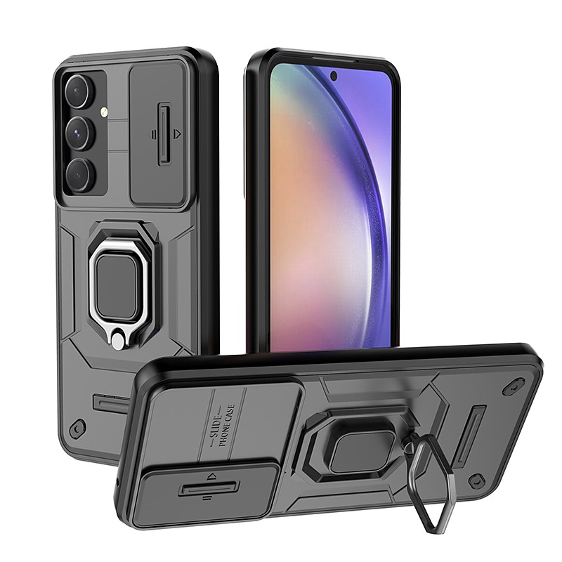 Phone Case For Samsung Galaxy S26 Ultra Plus S25 S24 S23 Ultra Plus S24 FE A55 5G A35 5G A25 A15 A14 Back Cover Ring Holder Shockproof Retro TPU PC Metal