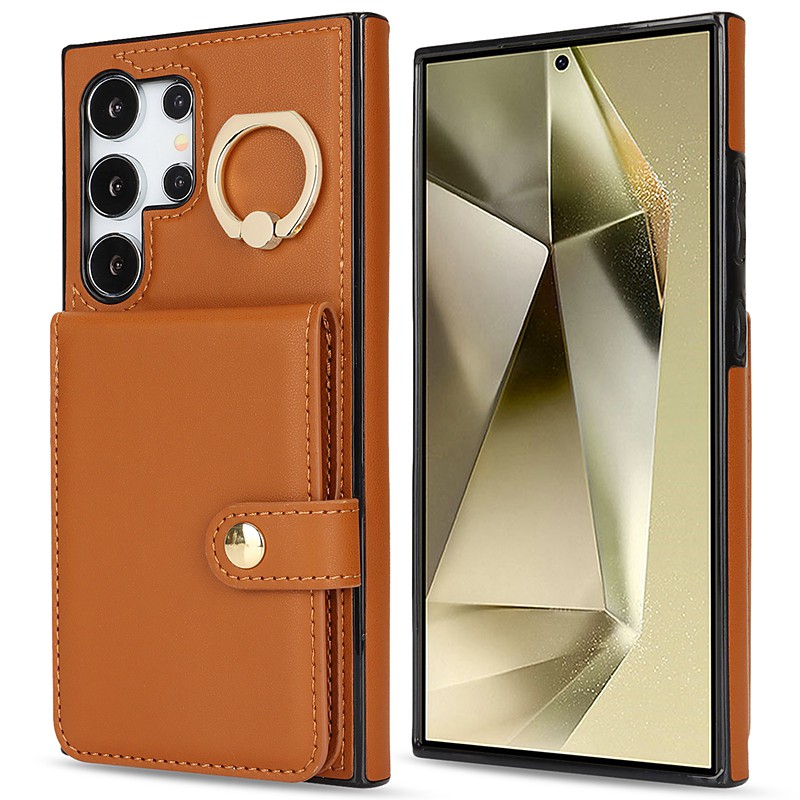 Phone Case For Samsung Galaxy S26 Ultra Plus S25 S24 S23 S22 Plus Ultra S23 FE A55 5G A35 5G A25 A15 Wallet Case with Stand Holder Ring Holder Card Slot Retro TPU PU Leather