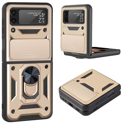 Phone Case For Samsung Galaxy Z Flip 7 Z Flip 5 Z Flip 4 Z Flip 3 Heavy Duty Ring Holder Dustproof Shockproof Solid Colored TPU