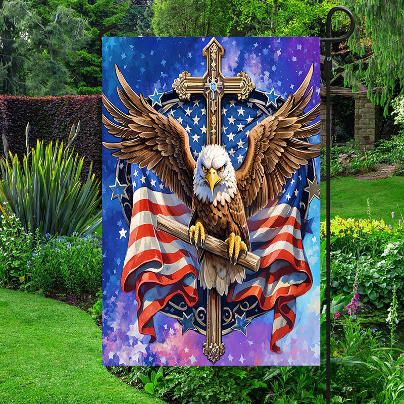4th of July Independence Day Garden Flag 12 x 18 Inch Yard Flags, Small Garden Flags for Outside,Memorial Day Outdoor Flags, Holiday Garden Flags for All Seasons