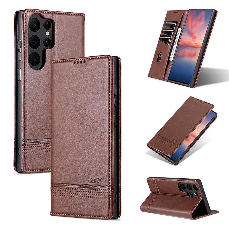 Phone Case For Samsung Galaxy S26 Ultra Plus S25 S24 S23 S24 FE S22 S21 Ultra Plus S20 A55 5G A35 5G Wallet Case Magnetic Full Body Protective Kickstand Retro TPU PU Leather