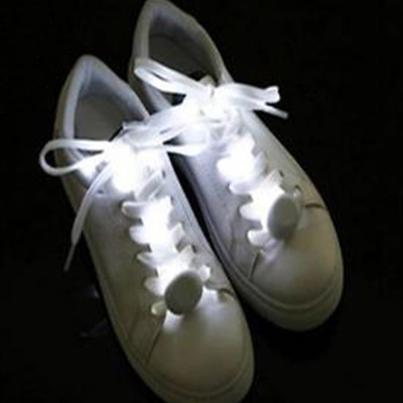 1 Pair LED Sport Shoe Laces Luminous Shoe Laces Glow Shoe Strings Round Flash Light Shoelaces