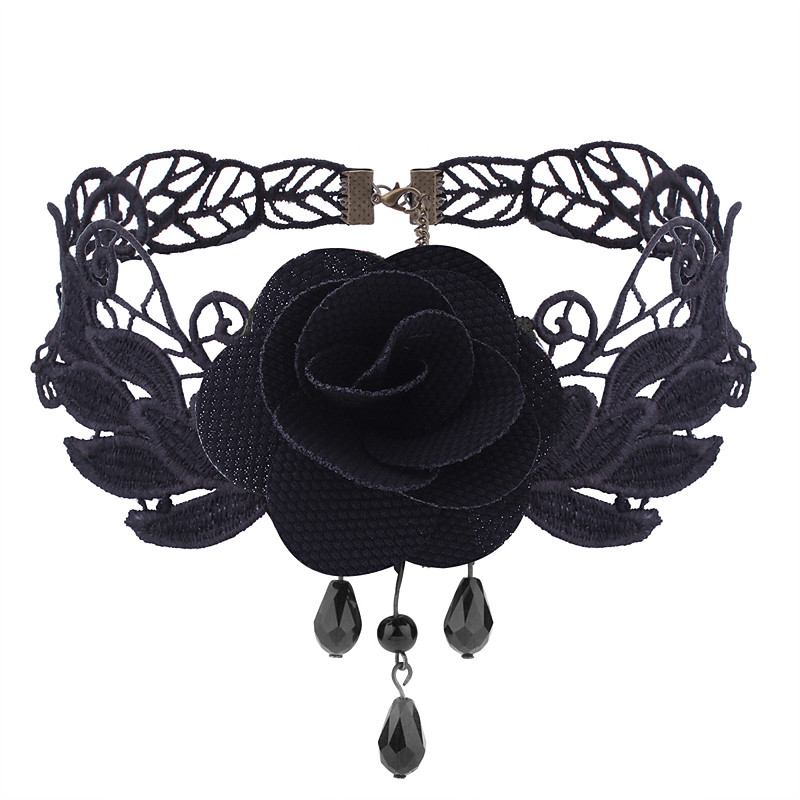 Choker Lace Necklace Masquerade Gothic Steampunk Halloween Goose Down Alloy For Lolita Cosplay Halloween Carnival Women's Costume Jewelry Fashion Jewelry