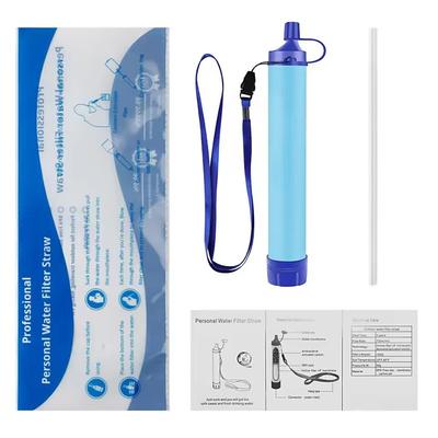 Outdoor Water Filter Personal Water Filtration Straw Emergency Survival Gear Water Purifier for Camping Hiking Climbing Backpacking