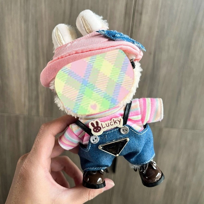 Clothes ForLabubu 17cm, Clothes Set ForLabubu Doll, Hat Clothes Backpack ForLabubu, Stylish Adorable Dolls Clothes Accessories (No Doll)