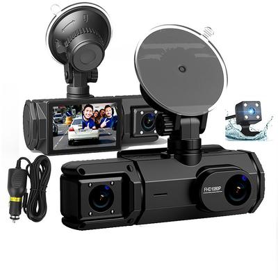 3 Channels WIFI Dash Cam for Cars 2 Inch Car DVR with Rear View Camera 1080P Front inside and rear camera Night Vision