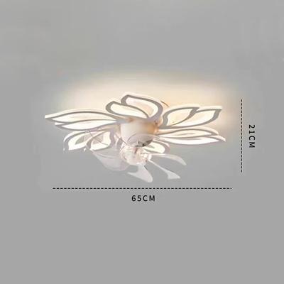Ceiling Fan with Lights 65cm Dimmable LED 3 Color 6 Speeds Timing Reversible Blades with Remote Control, Household Fan Chandelier, indoor Low Profile Flush Mount Ceiling Fan