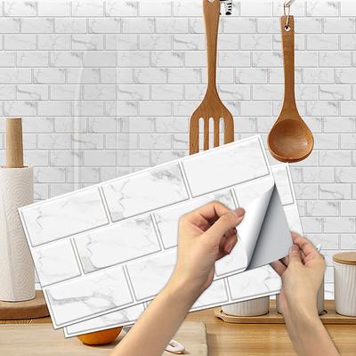 15x30cm 6pcs Tiles Wall Stickers Tile Paint Backsplash Removable Waterproof Self-Adhesive Decals Home Decoration Living Kitchen Bathroom Décor ( black)Self-adhesive decorative wall sticker