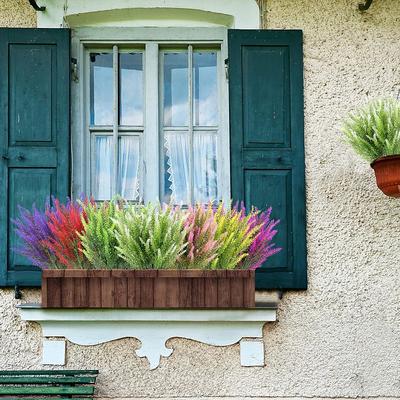 Artificial Lavender Flower, Plastic Modern Contemporary Irregular Tabletop Floral Decoration, Unique Design for Home Office, Stylish Faux Plant Arrangement