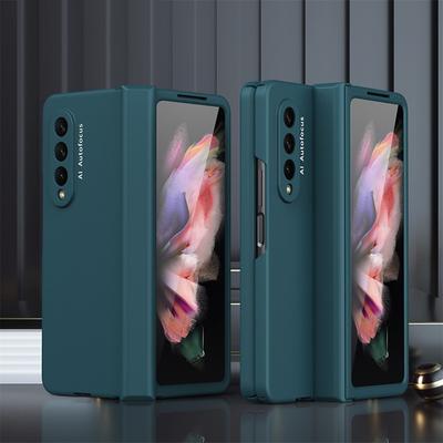 Phone Case For Samsung Galaxy Z Fold 7 Z Fold 5 Z Fold 4 Z Fold 3 Flip Bumper Frame Flip Full Body Protective Solid Colored PC