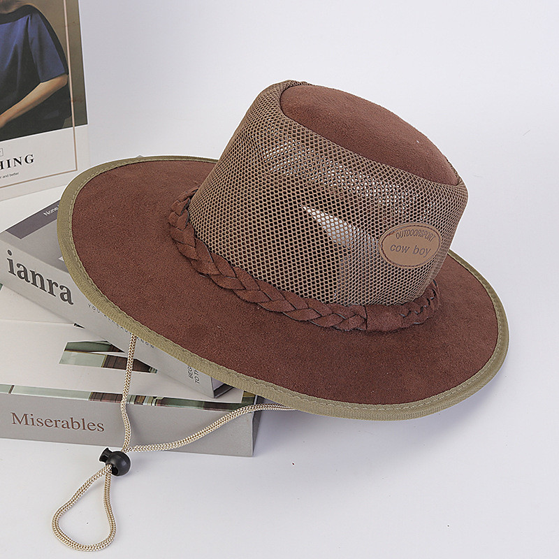 Men's Sun Hat Soaker Hat Safari Hat Gambler Hat Beach Hat Green khaki Polycotton Mesh Wide Brim Stylish Casual Outdoor clothing Holiday Going out Plain Sunscreen