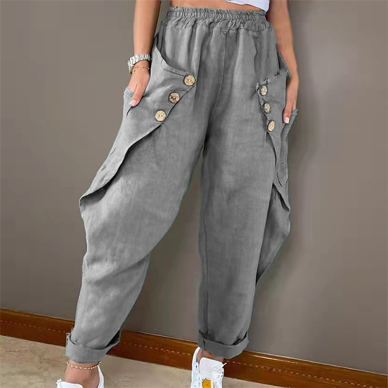 Women's Normal Harem Pants Trousers Harem Pants Cuffed Cargo Cargo Full Length High Waist Chinese Style Pocket Drop Crotch Outdoor Sports Stretchy Casual Daily Blue Black Khaki Dark Blue Spring