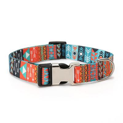 Dog Collar Shiny Reflective Nylon Dog Collar Dog Name Dog Tag Anti Drop Embroidered Pet Collar