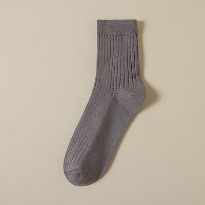 Men's 1 Pair 100% Cotton Socks Black White Color Solid Color Medium Spring Fall Winter Knitwear Elegant