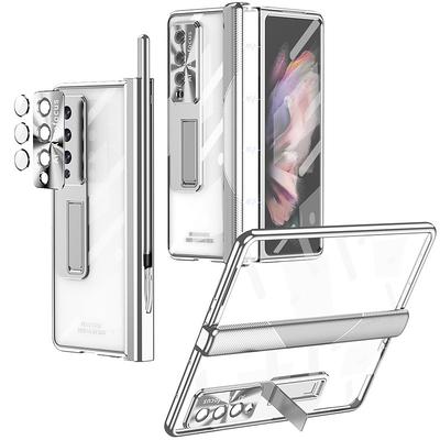 Phone Case For Samsung Galaxy Z Fold 7 Z Fold 5 Z Fold 4 Z Fold 3 Full Body Case with Screen Protector Full Body Protective Camera Lens Protector Transparent Tempered Glass PC Metal