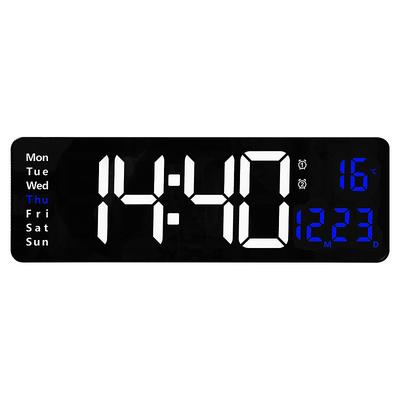 Large Digital Wall Clock Remote Control Temp Date Week Display Power Off Memory Table Clock Wall-mounted Dual Alarms LED Clocks