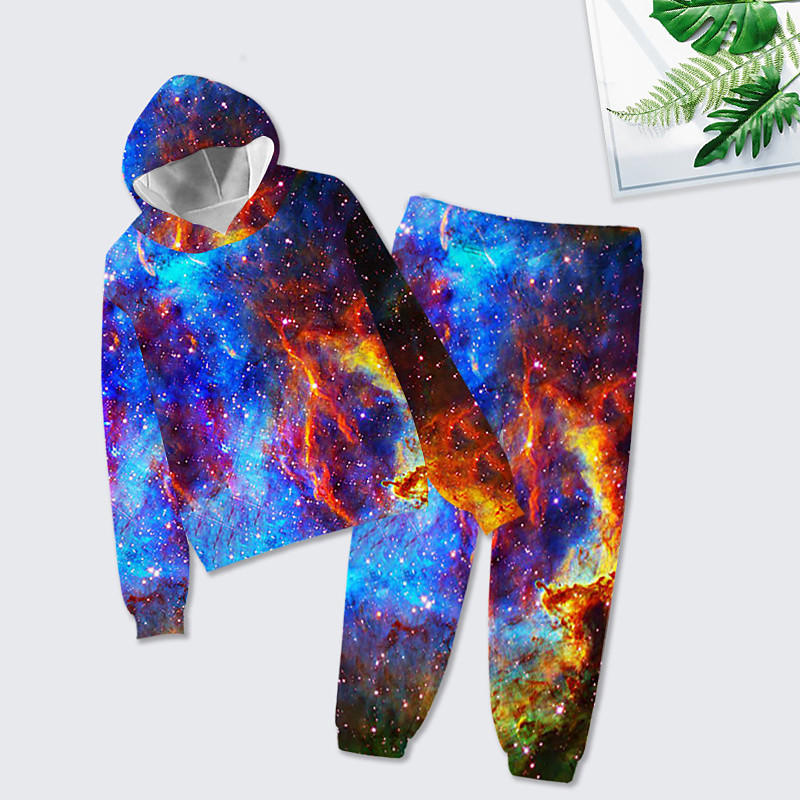 Unisex 3D Color Block Print Gradient Ramp Hoodie Sweatpants Set Clothing Set Long Sleeve Summer Spring Fall Sports Daily Kids 3-12 Years 4-13 Years Outdoor Sports Loose Fit