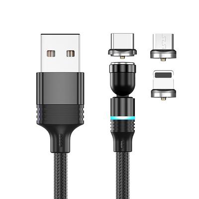 Multi Charging Cable 0.5m(1.5Ft) 3.3ft 6.6ft USB A to Lightning / micro / USB C 2.4 A Charging Cable Fast Charging Nylon Braided 3 in 1 Magnetic For Samsung Xiaomi Huawei Phone Accessory